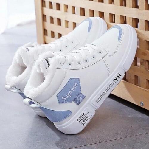 Womens Shoes Winter Women Boots Warm Fur Plush Lady Casual Shoes Lace Up Fashion Sneakers Zapatillas Mujer Platform Snow Boots