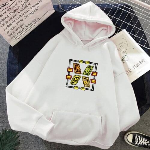 Current Switch Cartoon Graphic Print Winter Punk Sweatshirt Contrast Color Streetwear Harajuku Hoodies Women Kawaii Jacket