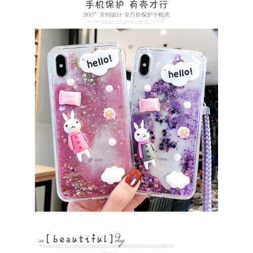 Womens Phone Cases for huawei honor 9i lite 6X 7X 8Xmax Quicksand Flash Phone Cases Lanyard for huawei honor 20pro/v20/10 lite