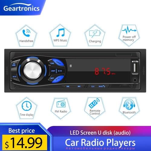 1 Din Car Radio Bluetooth Stereo FM transmitter LED Screen Mp3 USB AUX IN Car Players