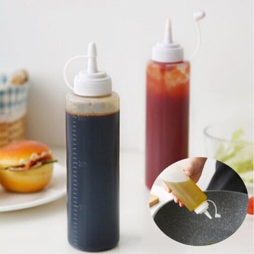 1pcs White Plastic Squeeze Bottle With Cap Dispenser Bottle Bread Dessert Baking Accessory Cake Decorating Kitchen Gadget Tool