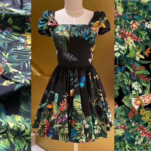 Natural 100% cotton fabric cloth 145 cm width plant animal printed shirt pants DIY childrens custom fabric for dress