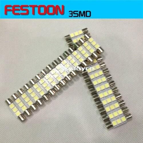 20X led festoon light T6 29mm 3SMD 5050 LED makeup mirror lamp the sun visor lamp led auto bulb dome lamp T6