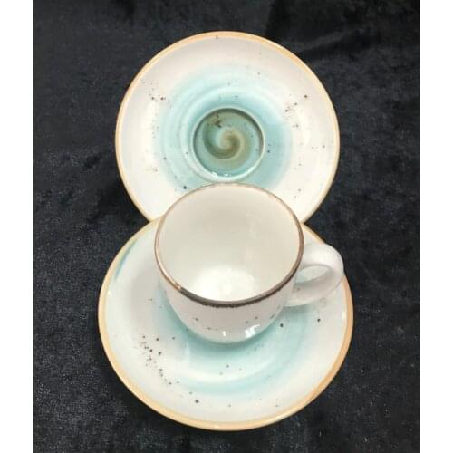 4 piece Coffee Cup Pad White Turkuvaz Embroidered custom the most preferred porcelain design kitchen home business place friend