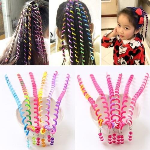 6pcs/lot Rainbow Color Cute Girl Curler Hair Braid hair styling tools hair roller Braid Maintenance The princess hair accessory