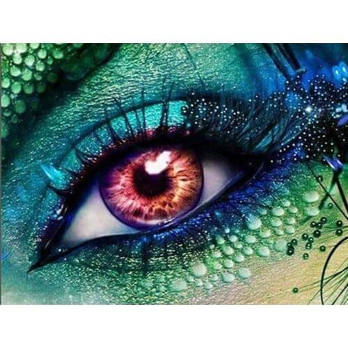 Diamond Painting Cross Stitch Green Eyes Diy Diamond Embroidery Square & Round Diamond Mosaic Decoration Big Eyes Kit