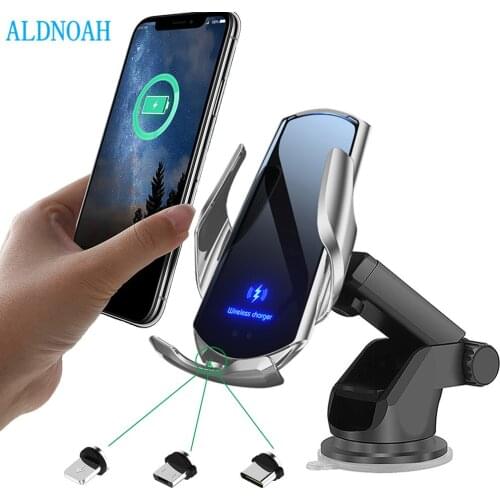 Automatic Clamping 15W Fast Car Wireless Charger for Samsung S20 S10 iPhone 12 11 Pro XS XR 8 Infrared Sensor Phone Holder Mount