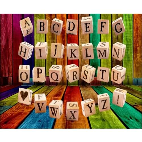 Free Shipping Custom 3D Photo Wallpaper Color Board Three-Dimensional English Letters Wall ChildrenS Room Bedroom Photo Mural