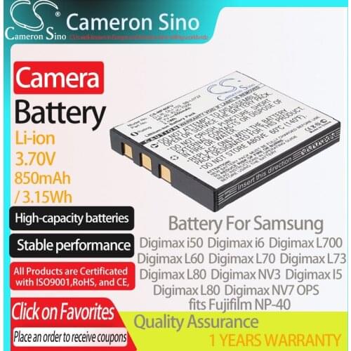 CameronSino Battery for Samsung Digimax i50 Digimax i6 Digimax i70 Digimax L60 Digimax L70 fits Fujifilm NP-40N camera battery