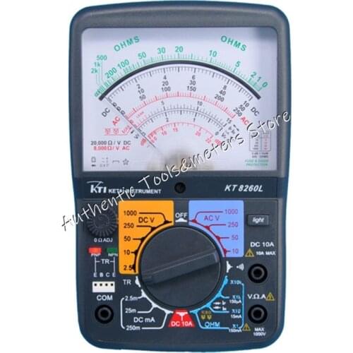 Digital Multimeter KT8260L Analog Multimeter ACV/DCV/DCA/Electric Resistance Tester with 2pcs Test Pen