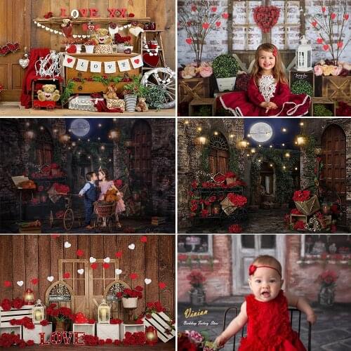 Child Family Photography Background Valentine Theme Kids Birthday Lover Photo Background Rose Flower Props Dating Photostudio