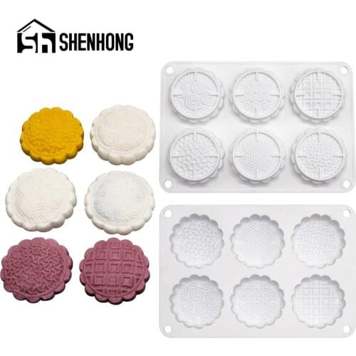 SHENHONG Mid Autumn Festival Mooncake Mold Silicone Cake Mould Mousse Dessert Decorating Pan Soap Making Form Baking Tools