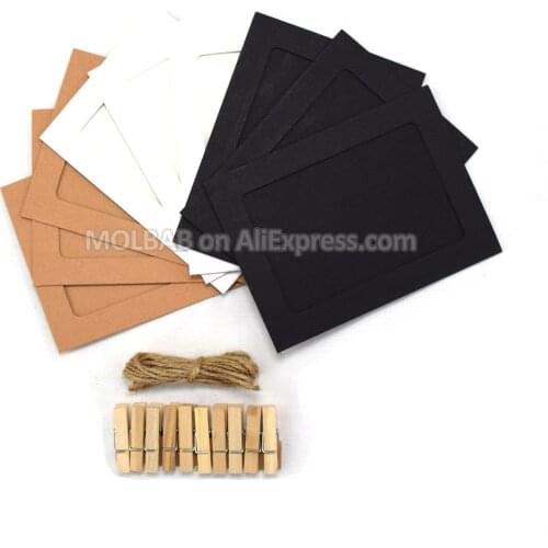 White/Black Hanging Paper Photo Frames 3/5/6/7 inch Creative Craft Paper Multicolor Picture Frame For Room Wall Decor 10PCS/Lot