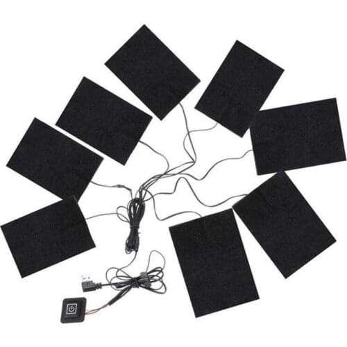 Clothes Heating Pad 8-in-1USB Electric Heating Pads 3 Gear Adjustable Carbon Fiber Heated Clothes Pad winter warm Heating sheet