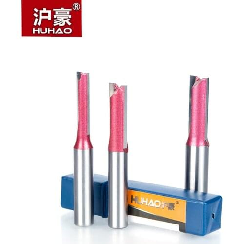 HUHAO 1pc Router Bit For Wood 6mm 8mm 10mm 12mm Industrial Grade Straight Bit Woodworking Tools Tungsten Endmill Milling Cutter