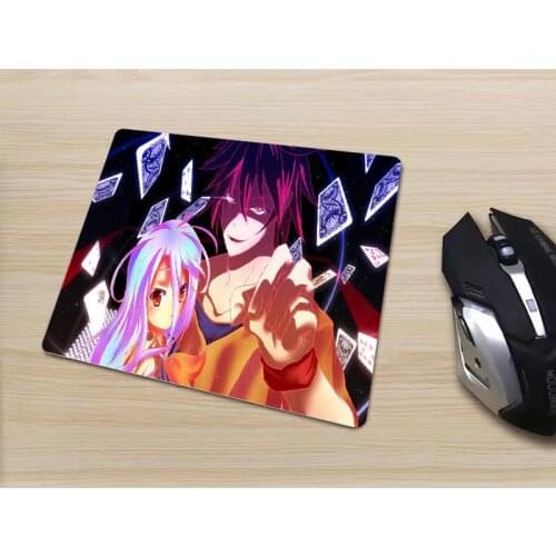 No Game No Life Anime Mouse Pads Small Size Big Promotion 22x18cm Locked Edge Rubber Desk Mat Non-slip Notebook PC Mice Mat S