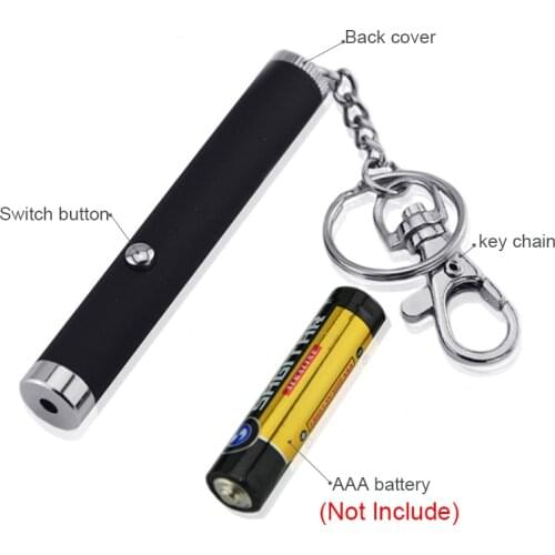 CWLASER Mini 5mw 532nm Green / 650nm Red /405nm Violet Laser Pointer Pen With Keychain (Black)
