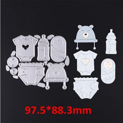 Metal Cutting Dies Stencil Newborn Clothes Hat Feeding Bottle Large Towel For DIY Scrapbooking Craft Paper Cards 2020 New
