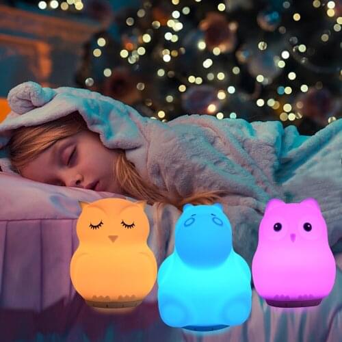 Music Lamp Silicone Bird Hippo Owl Unicorn RGB LED Night Light Rechargeable Wireless Bluetooth Speaker for Children Baby Gift