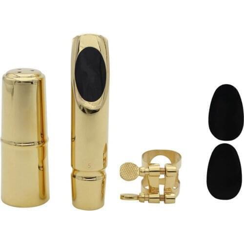 Head Set for Alto Saxophone E-flat Hand-polished Professional Metal Blowing Mouthpieces with None Head Cover Dental Pad
