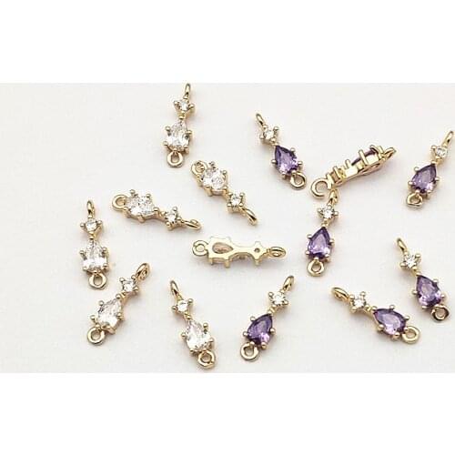 New Arrival! 18x5mm 100pcs Cubic Zirconia Drop Connector for Earrings DIY Making Parts,Jewelry Accessories Findings & Components