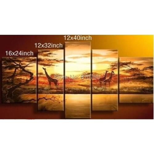 NEW 100% hand-painted Home decoration famous oil painting high quality Modern artists painting African landscape DM-20141227032