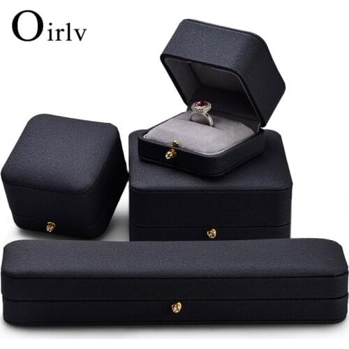 Oirlv Newly High Quality PU Leather Earring Box Pendant Bracelet Storagecase Long Chain Organizer Jewelry box