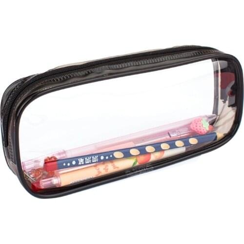 Thicken PVC Wateproof Pen Pouch Simple Clear Cosmetics Storage Case Students Staionery Storage Bag for Adult Business