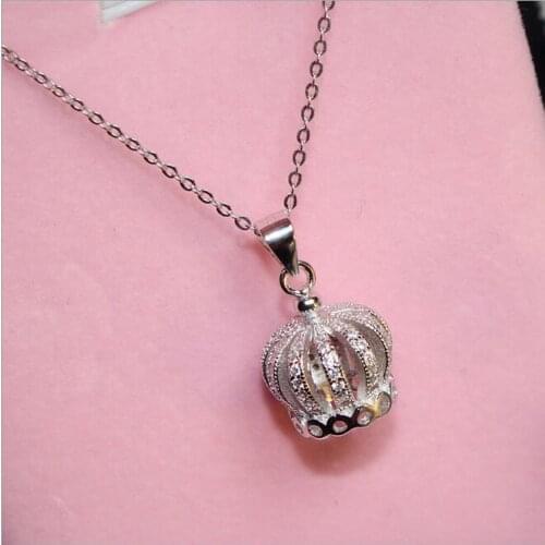 Sterling Silver Stereo Micro Crown Necklace Silverware