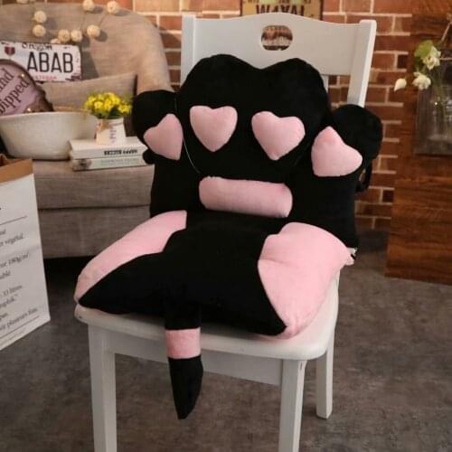 Ins Sofa Seat Cushion Cats Claw Back Cushion Cats Tail Cushion Kids Gift Plush Toy Home Chair Decor Throw Nap Pillow 35*75cm