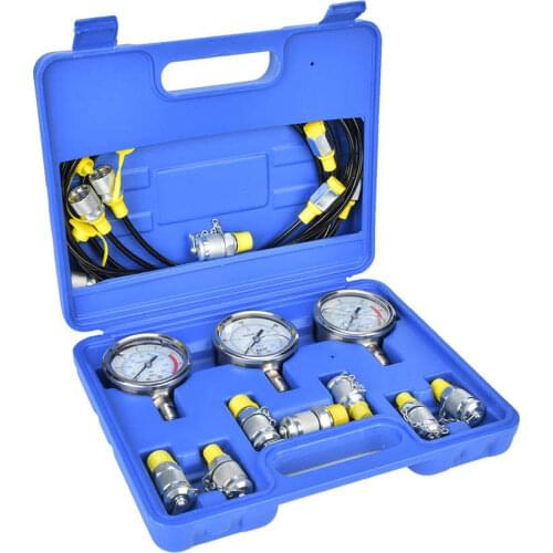 Portable Hydraulic Pressure Test Kit Hydraulic Tester Equipment Pressure Testing Tool for Oil Hydraulic System Gauge Tester