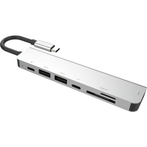 SOONHUA Laptop 7 In 1 USB-C HUB Type C To HDMI 4K 1080P USB3.0 PD Charge Hub Card Reader Multiport Adapter Type C Hubs