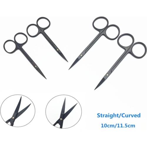 Tungsten carbon steel porcelain PFM black handle Pet surgical scissors Veterinary surgery tools