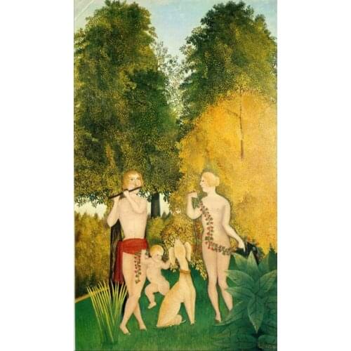 High quality Oil painting Canvas Reproductions The Happy Quartet (1902) by Henri Rousseau painting hand painted