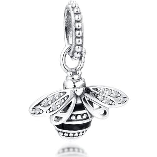 2020 New 925 Sterling Silver Sparkling Queen Bee Pendant Charm Beads Fits Original Pandora Bracelets for Women DIY Making kralen