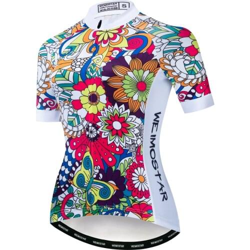 2019 Cycling jersey Women Bike MTB Top Ropa Ciclismo Maillot racing Road Mountain cycle shirt female bicycle blouse flower red