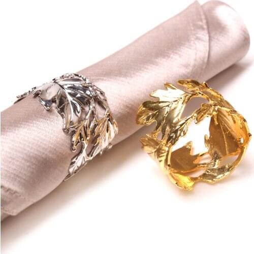 1Pc Leaf Napkin Buckle Ring Hotel Western Table Model for Wedding Receptions Gifts Home Room Christmas Decoration Hotel Banquet