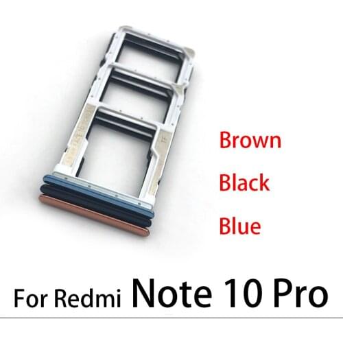 10PCS Original For Xiaomi Redmi Note 10 Pro Sim Card Slot Tray Holder SD Card Replacement Parts