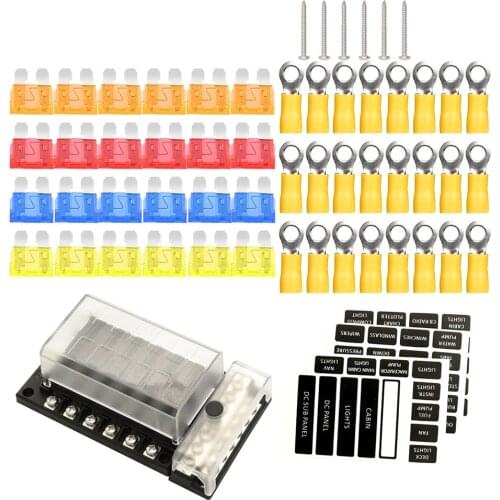 12V Auto Waterproof Fuse Box Block [12 Fuse Holder] Universal Fuse Box for 12V-32V Automotive Vehicle Car Marine Boat Jeep
