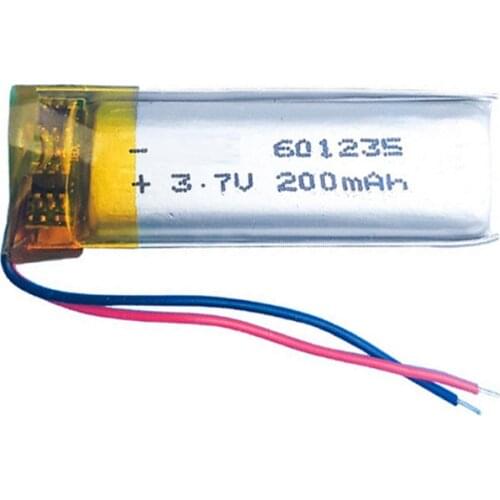 200pcs 601235 3.7V 200mAh Li Polymer Battery For JBR BT200 FS258 Bluetooth Headset Mp3 MP4 DVR Speaker Smart Watch 601235