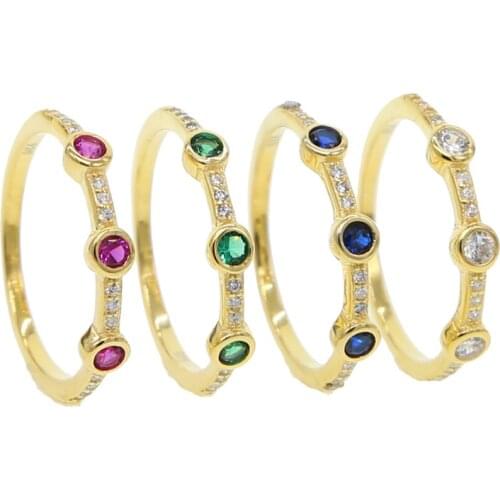 2021New Style Multi SIZE Stacking Cz Engagement Band 925 Sterling Silver High Quality Simple Minimal 4 Colors Finger Midi Rings