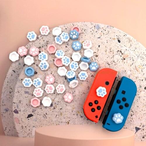 4pcs Cat Paw Claw Thumb Stick Grip Cap Joystick Cover For Nintendo Switch NS Lite Joy-Con Controller Gamepad Thumbstick Case