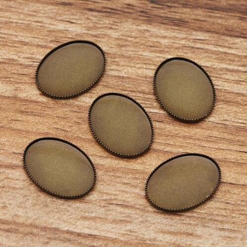 500pcs antique bronze into 13x18mm oval cabochon tray pendant bezel blank pendant base jewelry settings