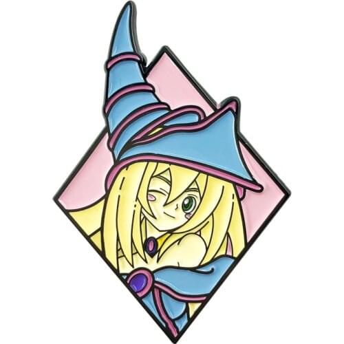 Anime Yu-Gi-Oh! Black Dark Magician Girl Cute Cartoon Alloy Enamel Clothes Lapel Badge Brooch Pin Jewelry Accessories