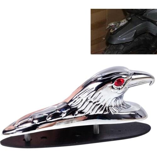 Aftermarket Free Shipping Motorcycle Parts Motorcycle Chrome Front Fender Bonnet Eagle Head with Red Eyes