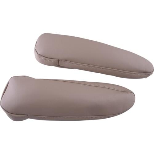 Beige PU Leather 1 Pair Car Front Seat Armrest Protector Cover Fit For Toyota Sienna 2011 2012 2013 2014 2015 2016 2017 2018