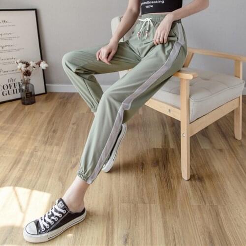 DASSWEI Fashion Summer Quick-Dry Pants Women Casual Loose Elastic High Waist Harem Pants Femme Sportswear Trousers Drawstring
