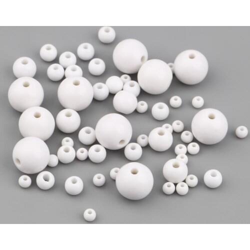 4mm 6mm 8mm 12mm Acrylic Beads Round Ball White Loose Spacer Beads DIY Making Bracelets Necklace Jewelry Findings 200-3000PCs