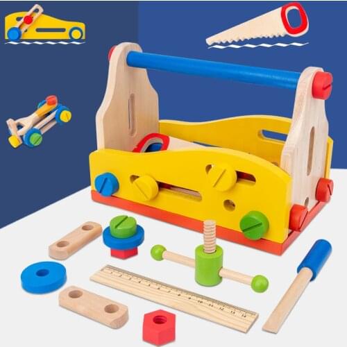 Wooden Simulation Multifunctional Unpacking And Maintenance Tool To Train Hand-eye Coordination Childrens Toy