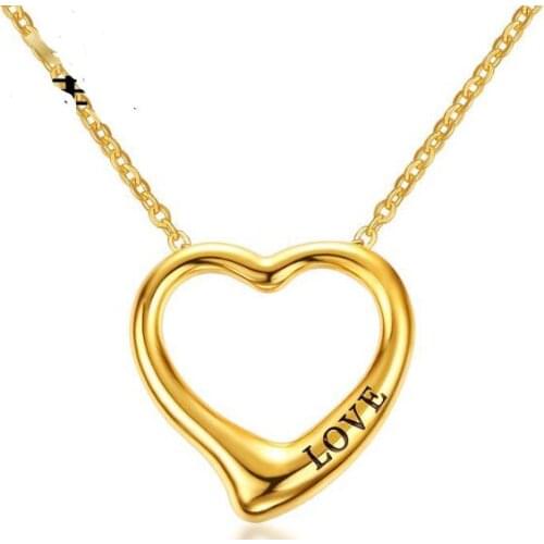 Girls Women Gifts Gold choose Stainless Steel necklace heart Love Pendant Chain 18